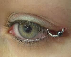 Silver Bead Ring Eyelid Piercings